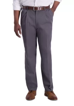 Haggar® Men's Iron Free Premium Khaki Classic Fit Pleat Front Hidden Comfort Waistband Casual Pants -Hot Sale Haggar Store Belk 56