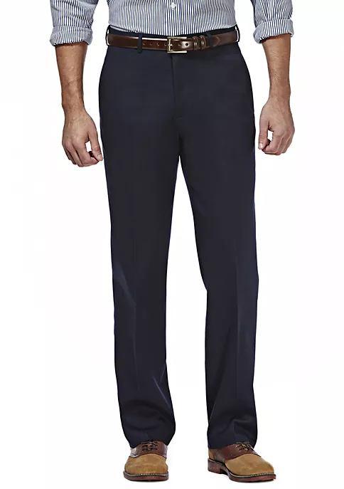 Haggar® Men's Iron Free Premium Khaki Slim Straight Fit Flat Front Hidden Comfort Waistband Casual Pants 5 Haggar® Men's Iron Free Premium Khaki Slim Straight Fit Flat Front Hidden Comfort Waistband Casual Pants - Image 3