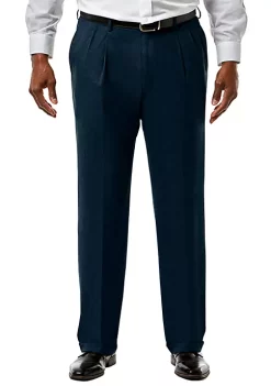Haggar® Big & Tall Stretch Sharkskin Classic Fit Pleat Front Suit Pants