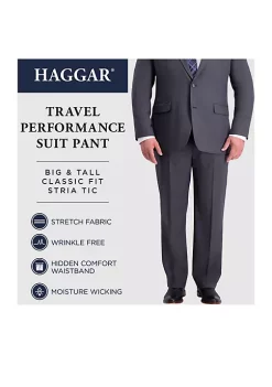Haggar® Big & Tall Stretch Travel Performance Stria Classic Fit Suit Separate Pants -Hot Sale Haggar Store Belk 713