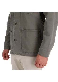 Haggar® Stretch Heavy Twill Solid Button Front Straight Fit Chore Coat -Hot Sale Haggar Store Belk 726