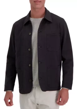 Haggar® Stretch Heavy Twill Solid Button Front Straight Fit Chore Coat -Hot Sale Haggar Store Belk 727