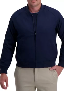 Haggar® Stretch Gabardine Solid Full-Zip Straight Fit Bomber Jacket