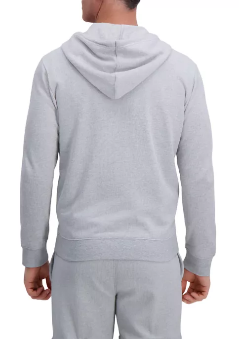 Haggar® Full Zip Textured Fleece Hoodie Sweatshirt 5 Haggar® Full Zip Textured Fleece Hoodie Sweatshirt - Image 3