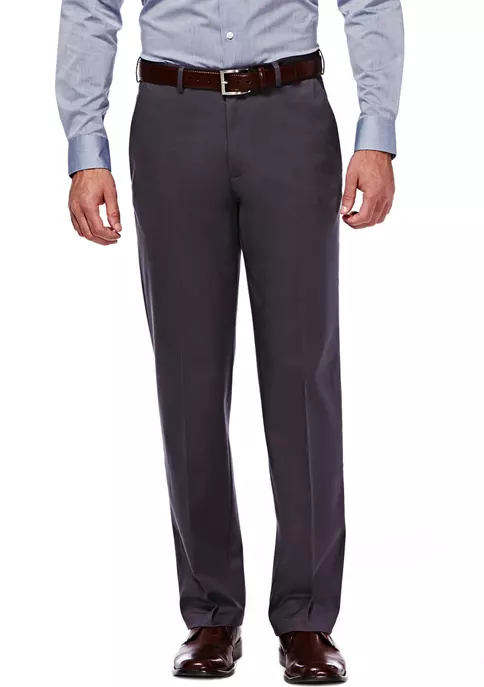Haggar® Premium Stretch No Iron Khaki Classic Fit Hidden Expandable Waistband Flat Front Pants 2 Haggar® Premium Stretch No Iron Khaki Classic Fit Hidden Expandable Waistband Flat Front Pants